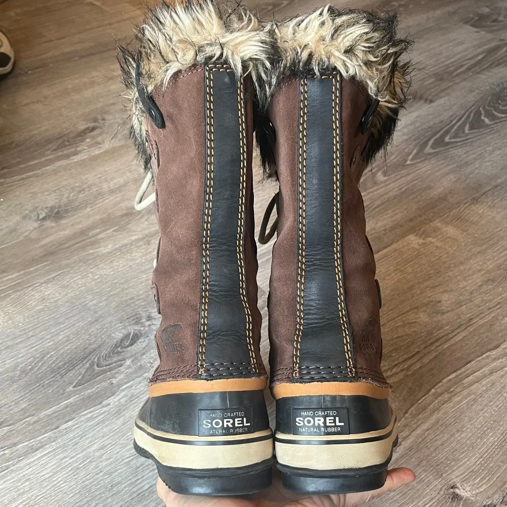 Sorel Joan of Arctic Tall Waterproof Lace Brown Leather Boots Women 6 UK 4 EU 37